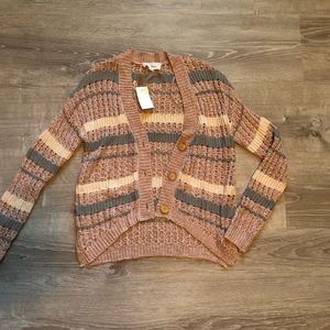 Blush stripped cardigan